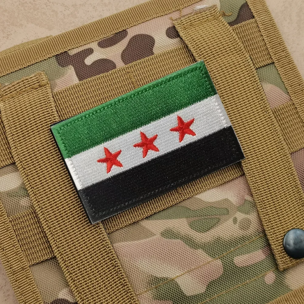 Syrian flag Syria Samsung Patches Armband Embroidered Patch Hook & Loop Embroidery Badge for backpack tactical clothes and hats