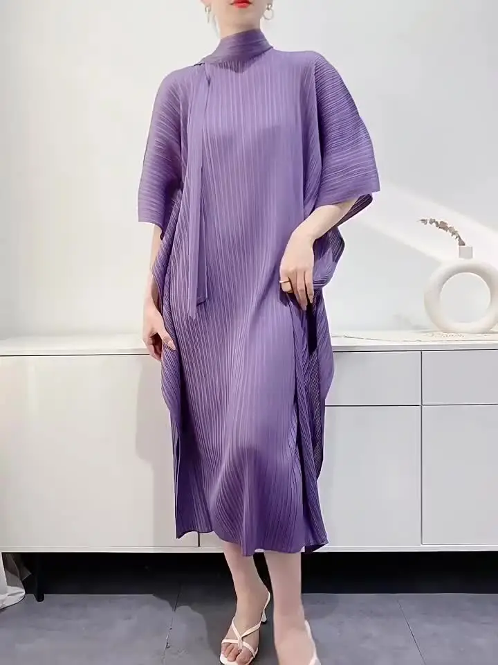 まえこ2025SS album☆Pleatedcolor Dress Explore Miyake'S 2025 Spring Pleated Dress: Pure Colors, Scarf