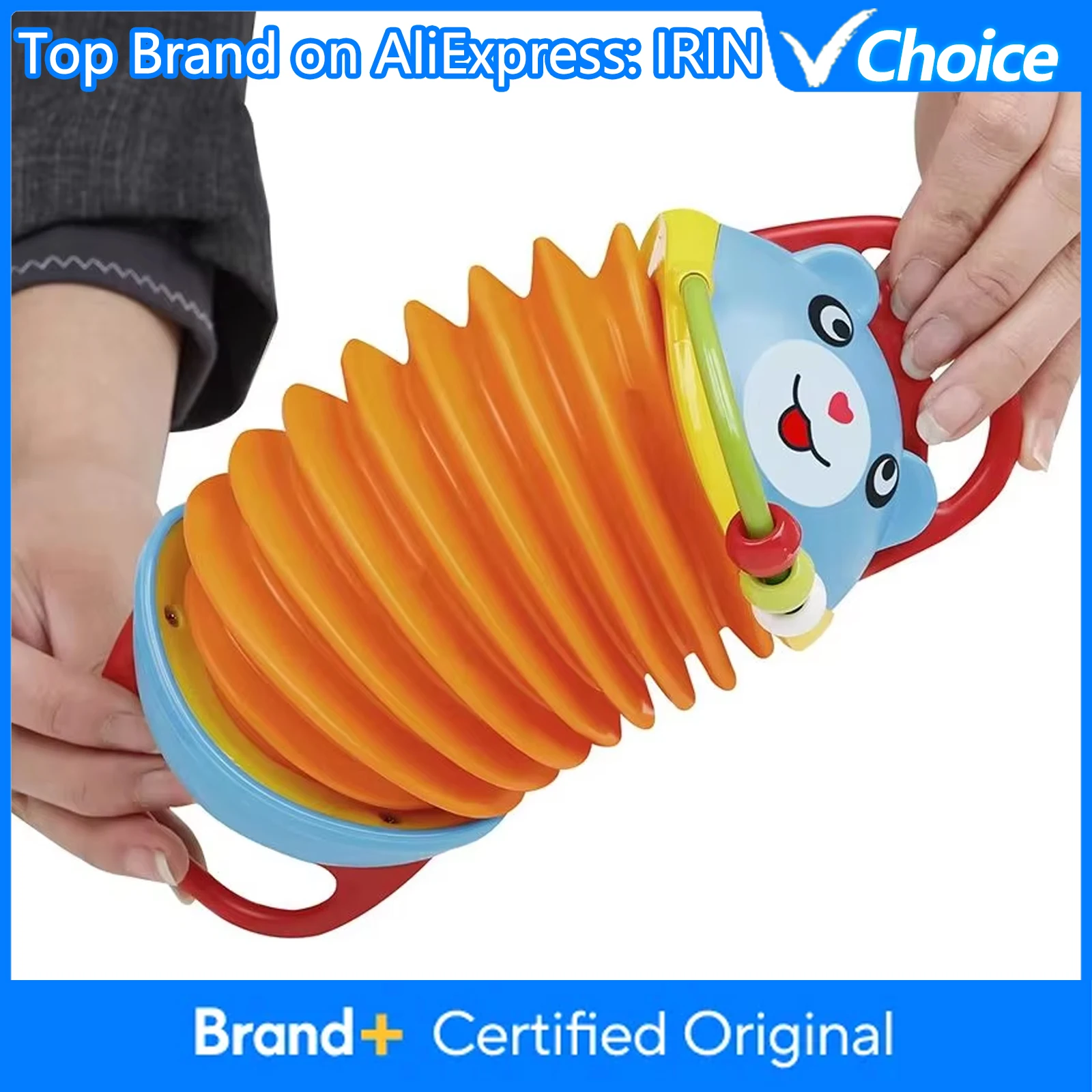 IRIN Accordion Prop Musical Instrument Tools Mini Orange Little Bear Accordion Baby Early Education Music Enlightenment Parts