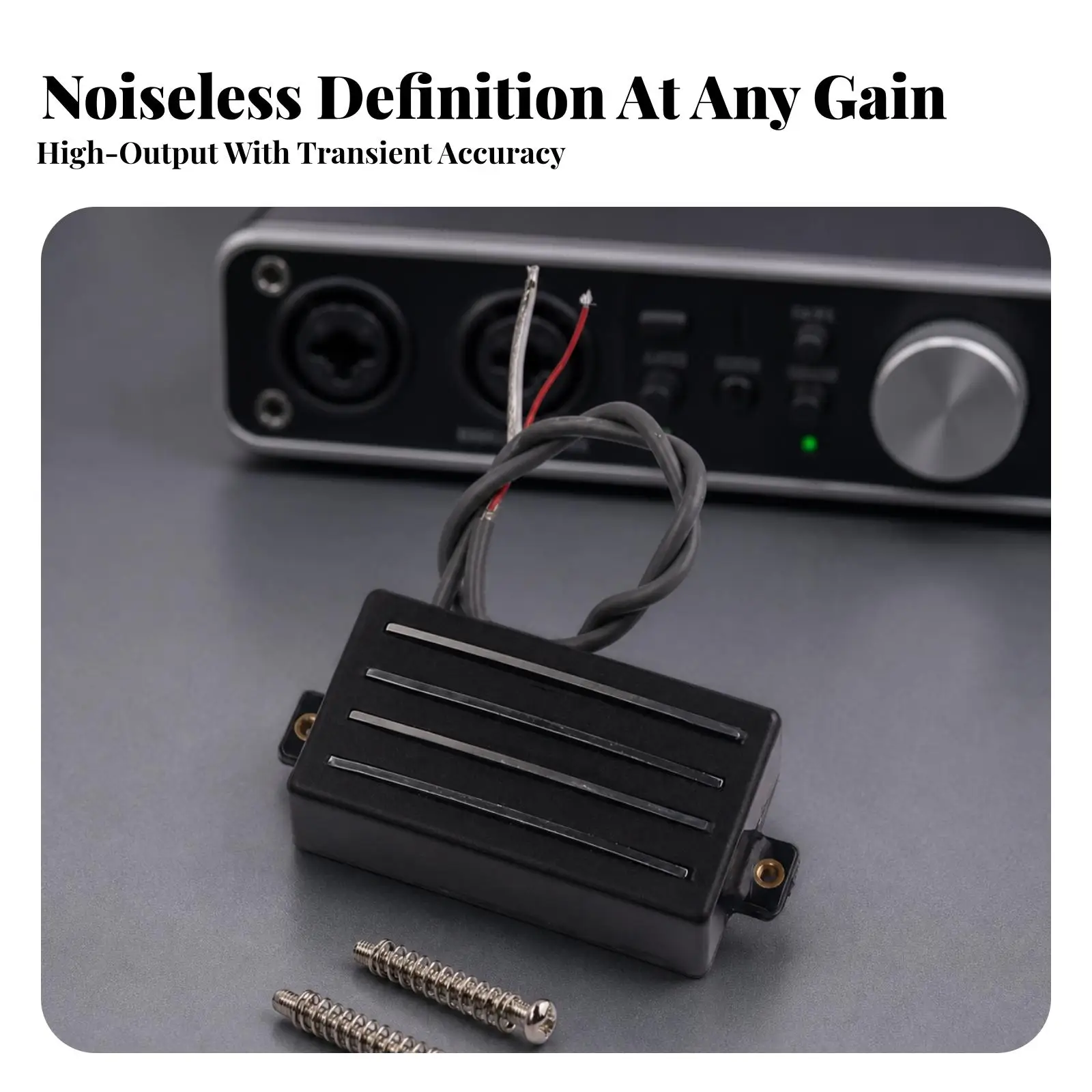 Instrument Pickup Device for Guitar with Black Finish and Mounting Hardware for Easy Install