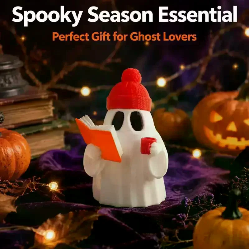 Cute Ghost Reader Figurine Collectible Figurines Ornaments Fashionable And Fun For Christmas Decor Or Living Room/Desk Display