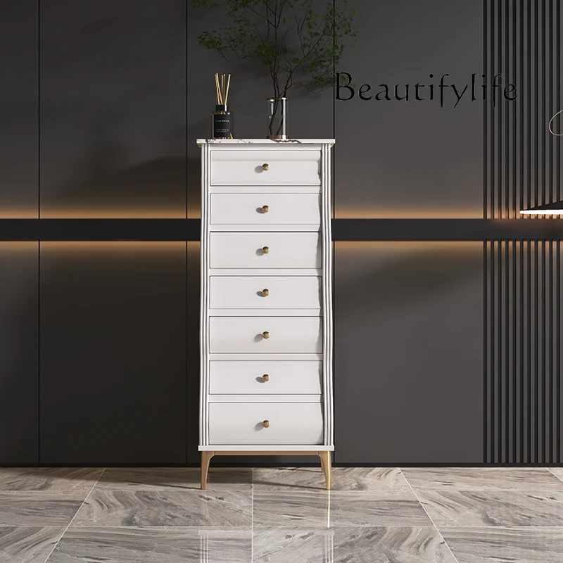 American Chest of Drawers Light Luxury Entrance Cabinet Simple Modern Entry Door Art Chest of Drawer Wall Integrated