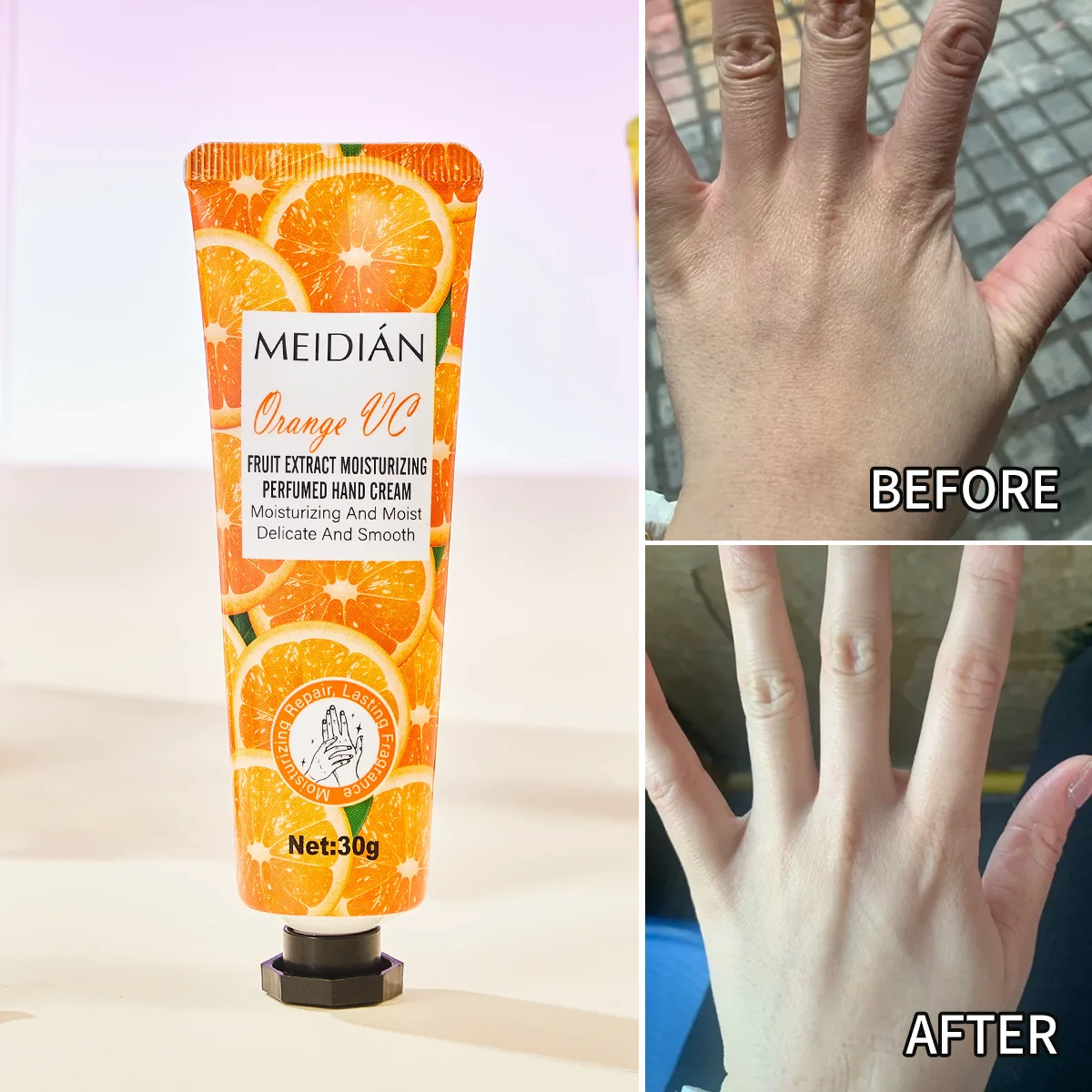 Five piece fruit scented hand cream for moisturizing and long-lasting fragrance retention. Hand care mask cream gift for women
