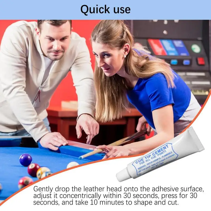 Quick-Drying Glue for Billiard Cue Tip Glue Billiard Cue Repair Pool Billiard Pool Cue Tip Repair Accessory Increase Friction view 3