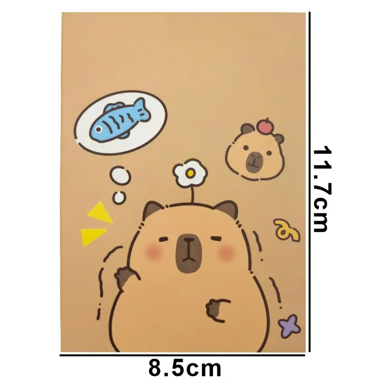 32P/10 Books Cute Capybara Kids Small Book Cartoon Portable Notepad Soft Copy Pocket Book Mini notebook Student Stationery Gifts