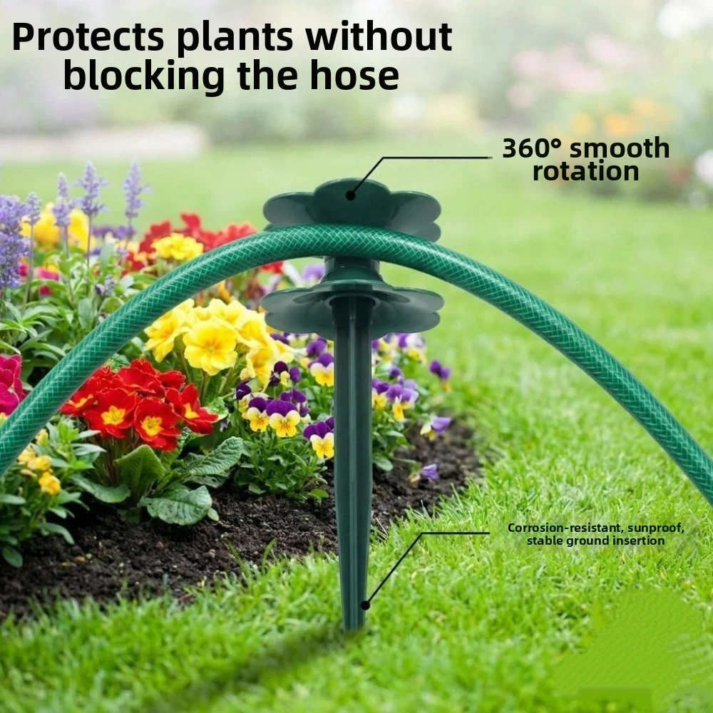 Flower Shaped Garden Hose Guide Directional Protection Plastic Hose Guide Spike Labor-Saving Lawn Hose Support Irrigation System