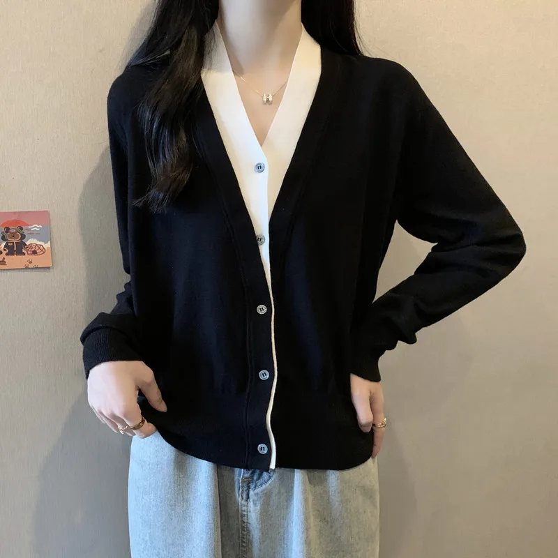 

Slimming Large Size Women's Knitted V-Ne Open Cardigan Faionable Loose Fit Korean Sle Long Sve Autumn Winter New Arr...