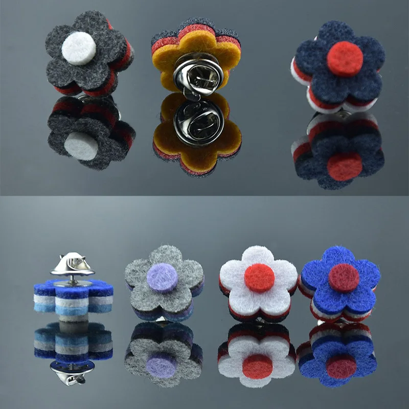 

ASLSAW Exquisite Handmade Non-woven Brooch Anti-glare Fixed Clothes Flower Brooch Pin Pin Ladies Jewelry Accessories 12 Color