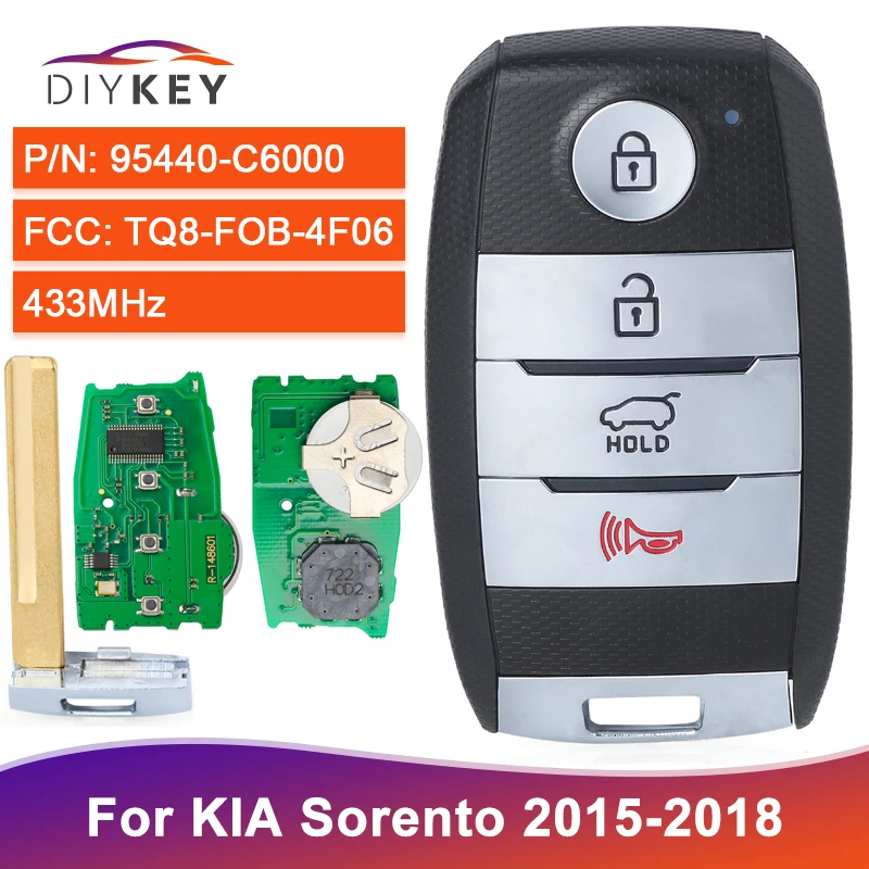 DIYKEY For KIA Sorento 2015 2016 2017 2018 95440-C6000 TQ8-FOB-4F06 Keyless Entry Key 433MHz ID47 Chip Smart Remote Fob