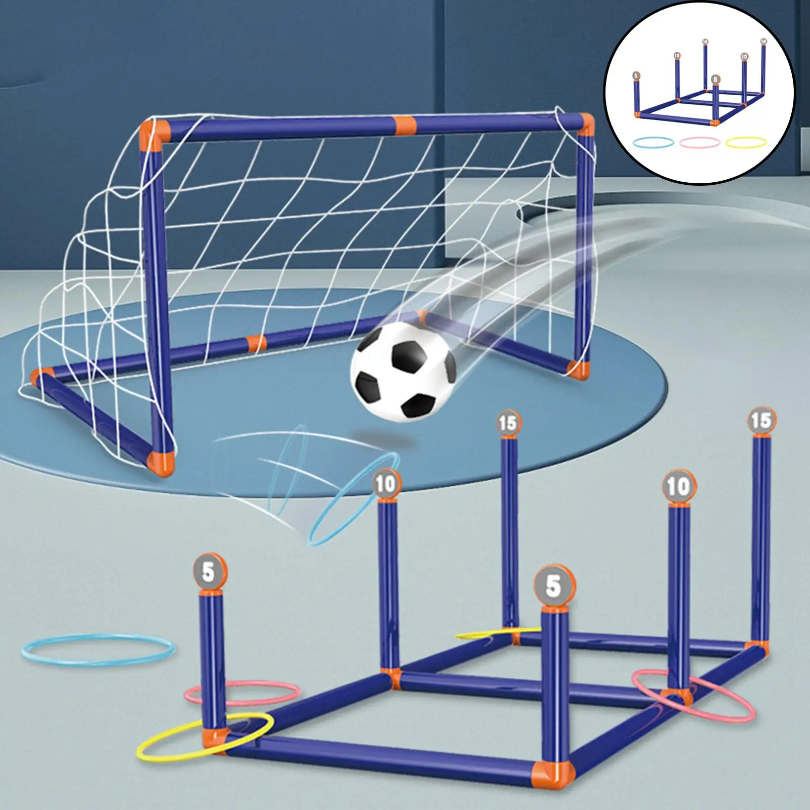 Katlanır Mini Futbol Topu Seti, Spor Oyuncak, Pompalı İnteraktif Masa Üstü, Taşınabilir Net Futbol Kale Sonrası-Erkek Kız Çocuk