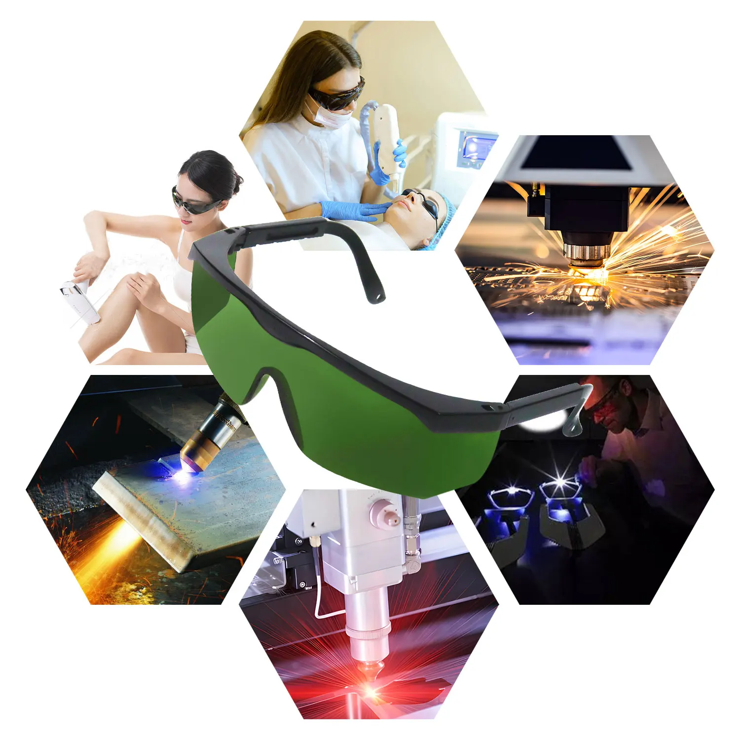 CO2 1064nm Infrared 355nm UV Laser Safety Goggles Small Protective Glasses Shield Protection Eyewear for Laser Machine Work