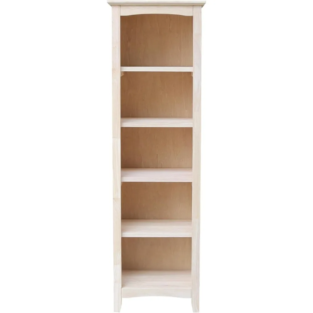 60" H Shaker Solid Wood Bookcase
