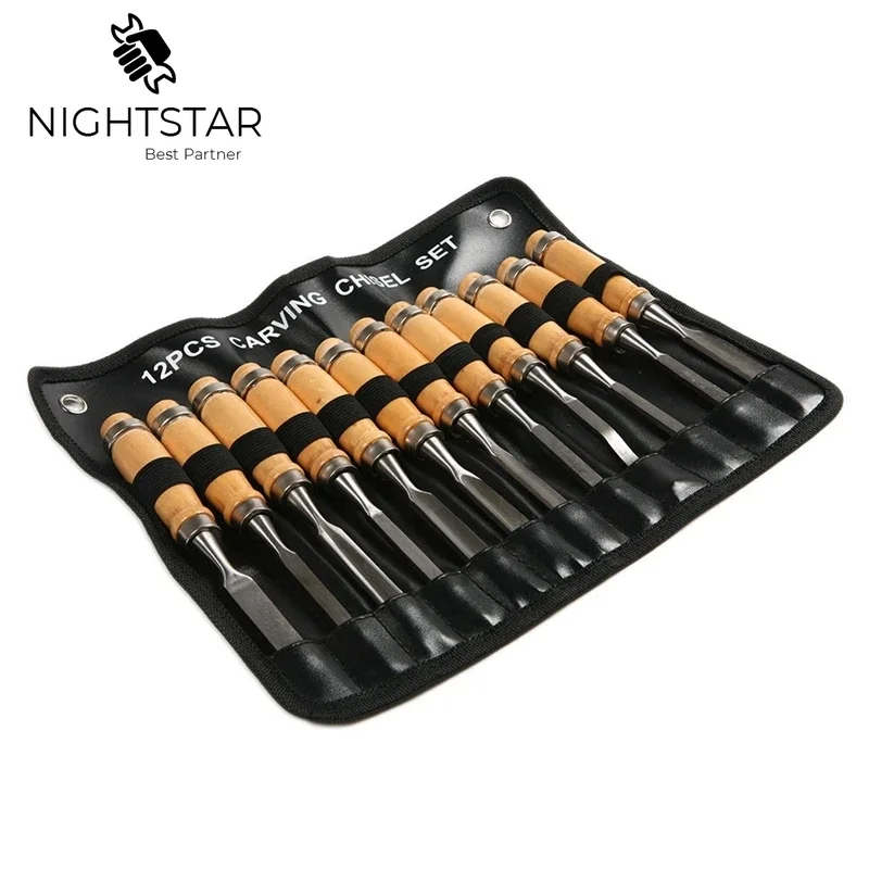 12Pcs Wood Carving Hand Chisel Tool Set Woodworking Professional Gouges Consruction An Carpentry Tools Carpenter Tools