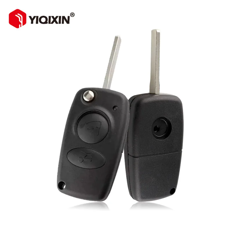 

YIQIXIN Remote Car Key Shell Fob For Alfa Romeo 166 Folding Flip Emergency Uncut Blade 2 Buttons Replacement Cover Case No Logo