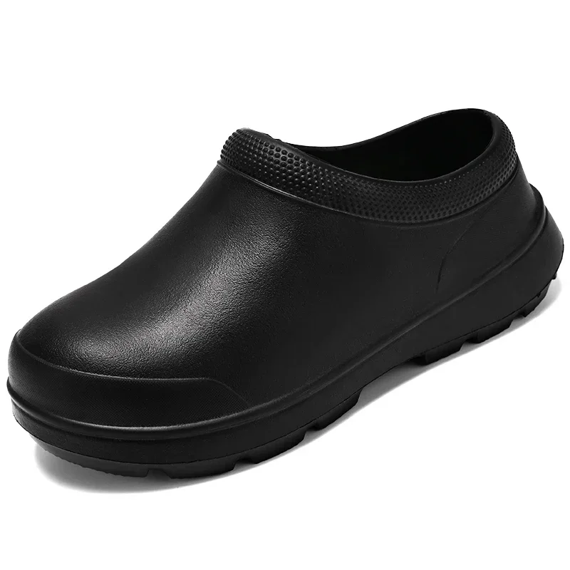 Zapatos de trabajo para Chef para hombre, Botas de lluvia para exteriores de gran tamaño, mocasines informales antideslizantes, zapatos planos impermeables y a prueba de aceite, zapatos de restaurante