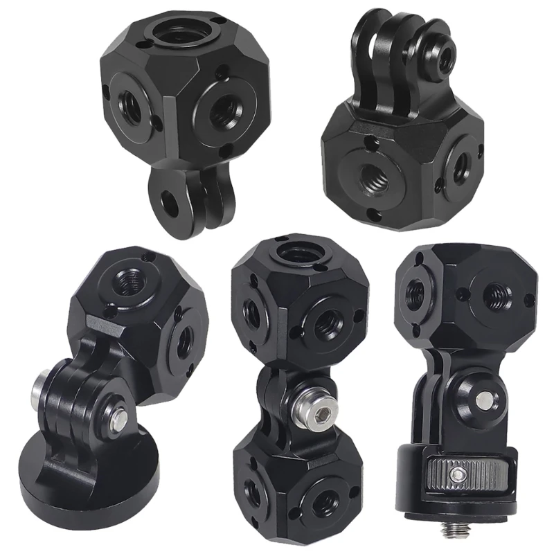 

Aluminum Connector MiniCube Tripod Mount Converter 1/4" 3/8" Holes for DSLRCam Vlog Light UmbrellaRing Bracket