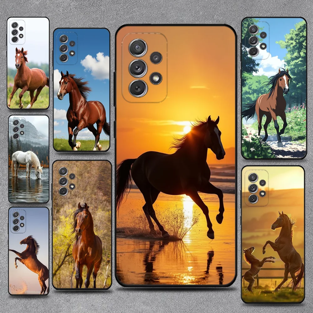 

Horse Animal Phone Case For Samsung S25,S24,S21,S22,S23,S30,Ultra,S20,Plus,Fe,Lite,Note,10,9,5G Black Cover