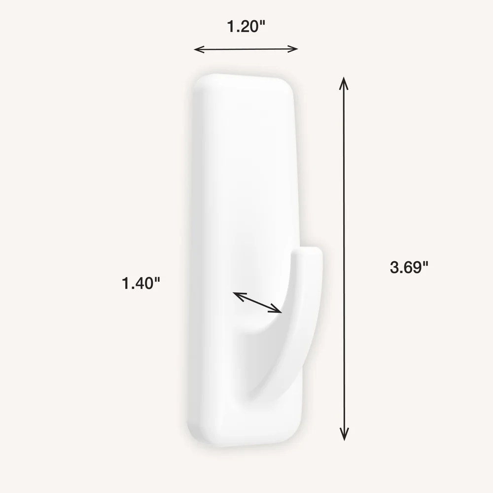Large Utility Hooks 6 Pack with 12 Adhesive Strips Damage-Free Reusable Wall Hooks Easy Organization in Kitchen Garage Laundry