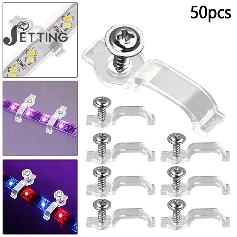 50Pcs Mounting Brackets Clip Side Fixing Clips With Screws 10MM For 5730/5050/2835/3014 SMD LED Waterproof Strip Light