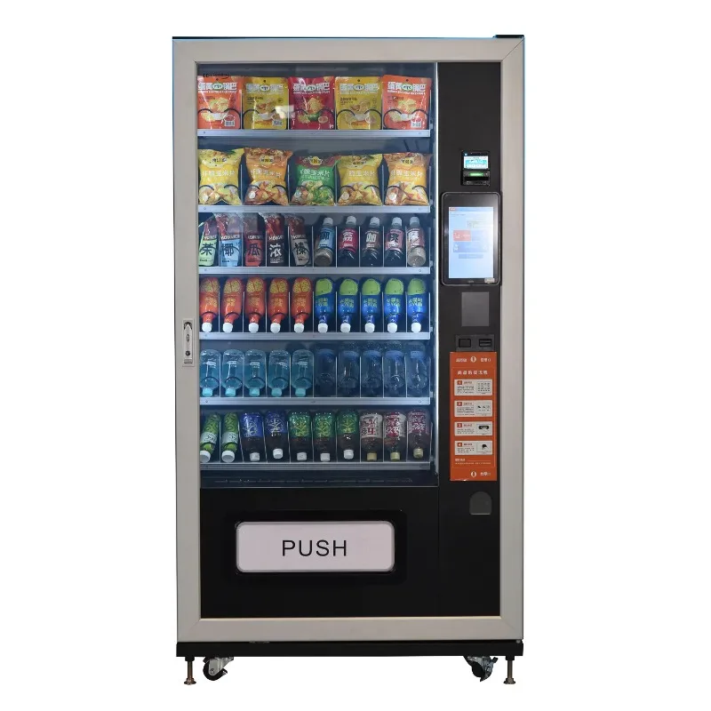 Customized Self Service Foods and Drinks Vending Machine Credit Reader Mobile QR Code Payment Equipment Business