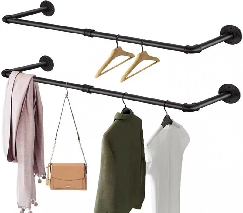 Water pipe clothing coat rack clothing store display rack water pipe hanger wall drying rod