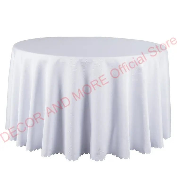 Polyester Jacquard Solid Table Linen Square Red White Gold Table Cloths Hotel Banquet Wedding Table Cover Round Tablecloth 260cm