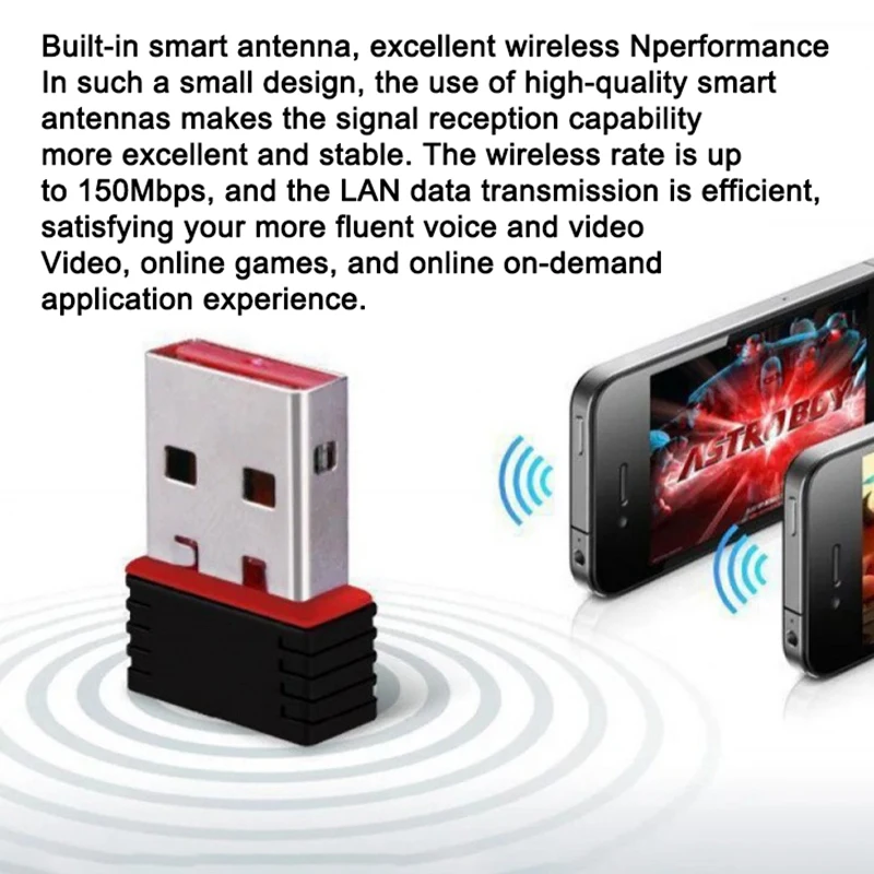 150m mini wireless network card transmitter USB 2.4G WiFi adapter for PC