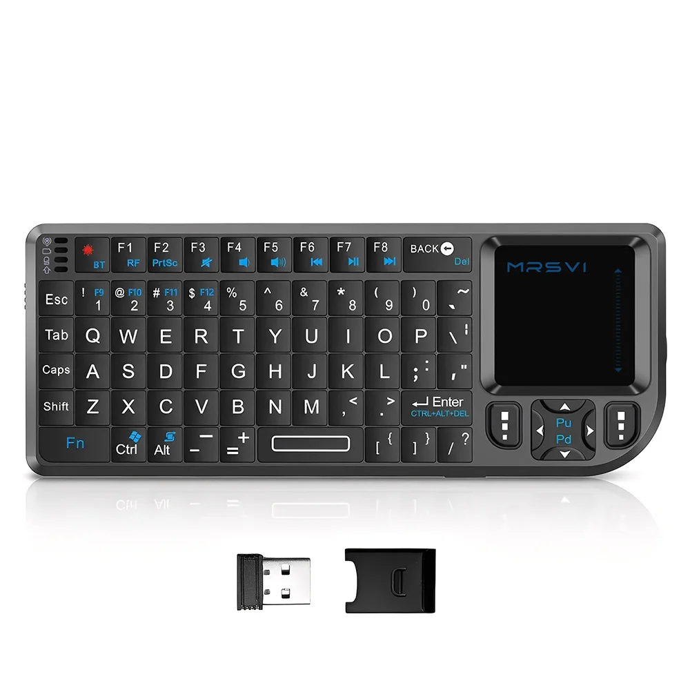 MRSVI Mini-toetsenbord A8 2.4G & Bluetooth Backlight Touchpad Muis Flashligt-draagbaar Toepasbaar-Perfect voor Android, PC, Smart TV Box