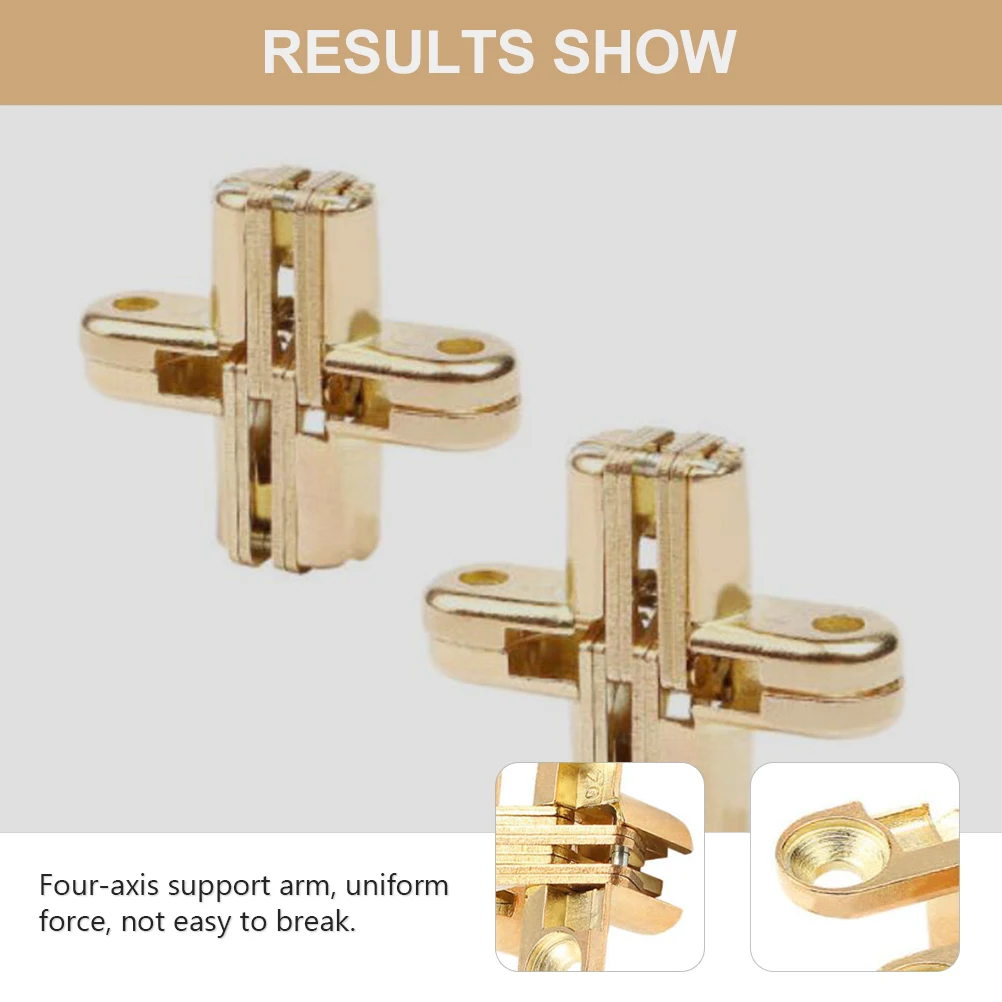 

6 Pcs Golden Hinges Kitchen Cabinet Hidden Table Furniture Door Zinc Alloy Durable Elegant Practical Anti Rust Silent