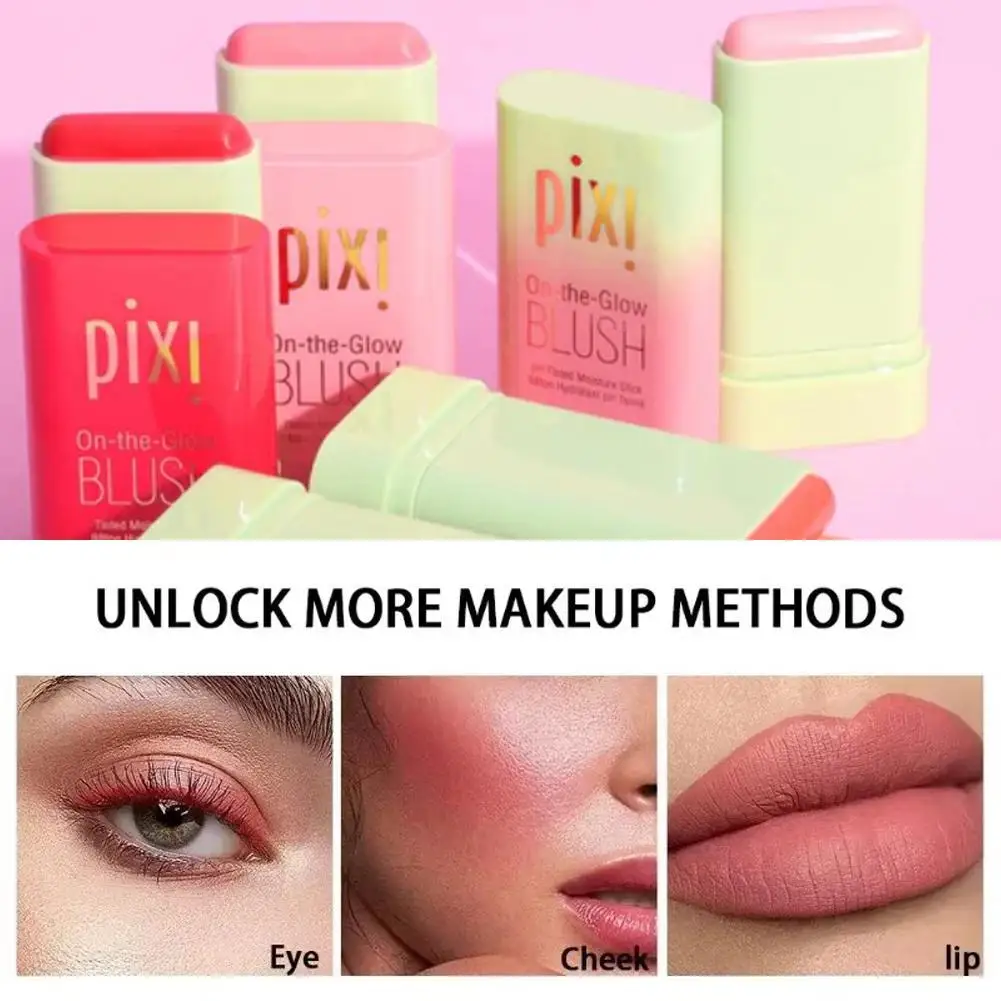 Pixi Blush Stick Multi-function Makeup Waterproof & Long Lasting - Brighten Skin Tone with Easy Tinted Cream Blusher