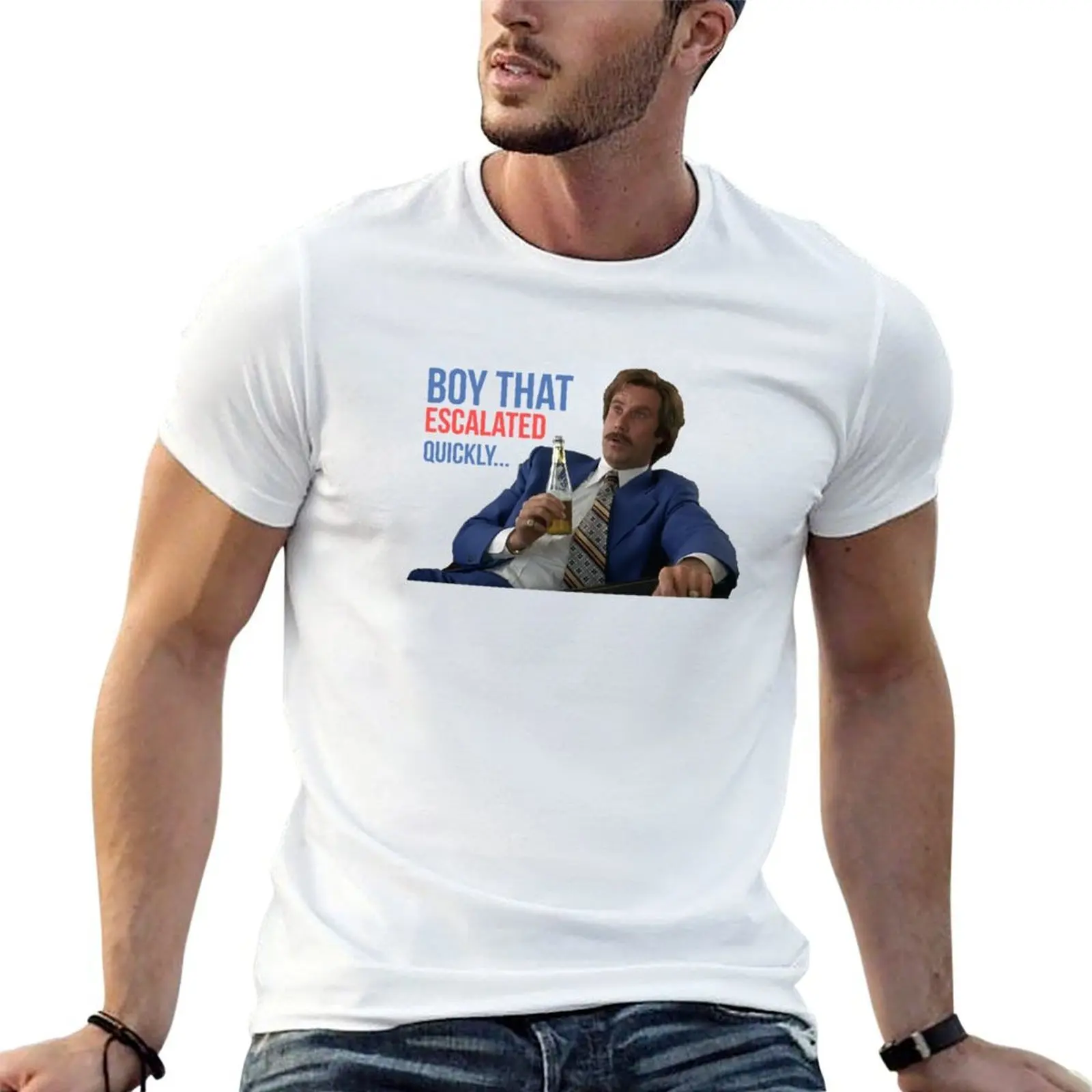 Anchorman Will Ferrell Boy That Escalated Quickly T-Shirt rapper graphic tees aesthetic clothes mens clothing