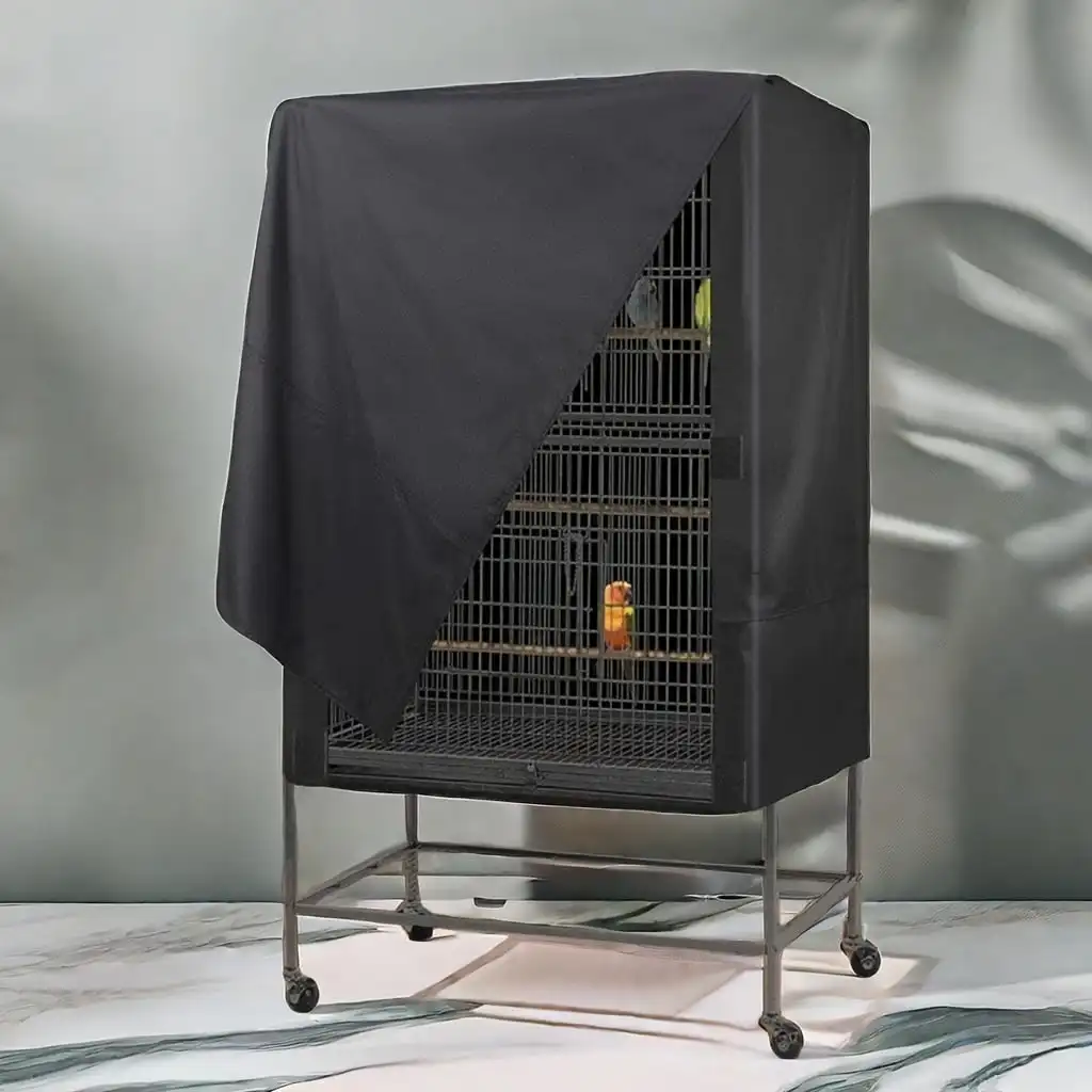Breathable Bird Cage Cover, Light‑Blocking Parrot Cage Protector, Waterproof Dust‑Proof Night Cover for Large Bird Cage for Pet