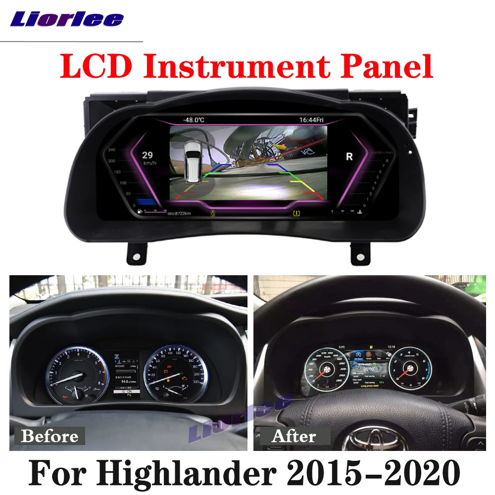 

Car LCD Instrument Panel Cluster For Toyota Highlander 2015-2018 2019 2020 Android GPS Navigation Dashboard Refit Upgrade