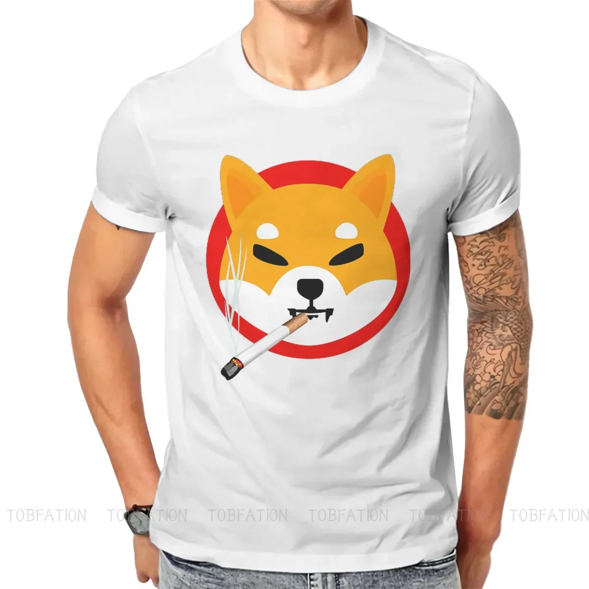 Shiba Inu Coin Cryptocurrency Miners TShirt for Men Doge Killer Round Neck Basic T Shirt Distinctive Gifts Streetwear