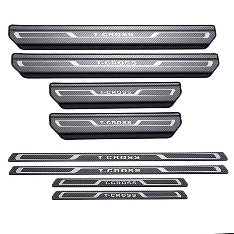 For Volkswagen VW T-Cross T Cross Car Scuff Plate Door Sill Trim Welcome Pedal Accessories Stainless 2022 2021 2020 2019 2018