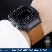 Pulsera de cuero genuino para reloj Casio, correa de piel de vaca retro modificada para G-SHOCK, serie GW-B5600, DW5600, DW5610, GM-5600, GW-6900