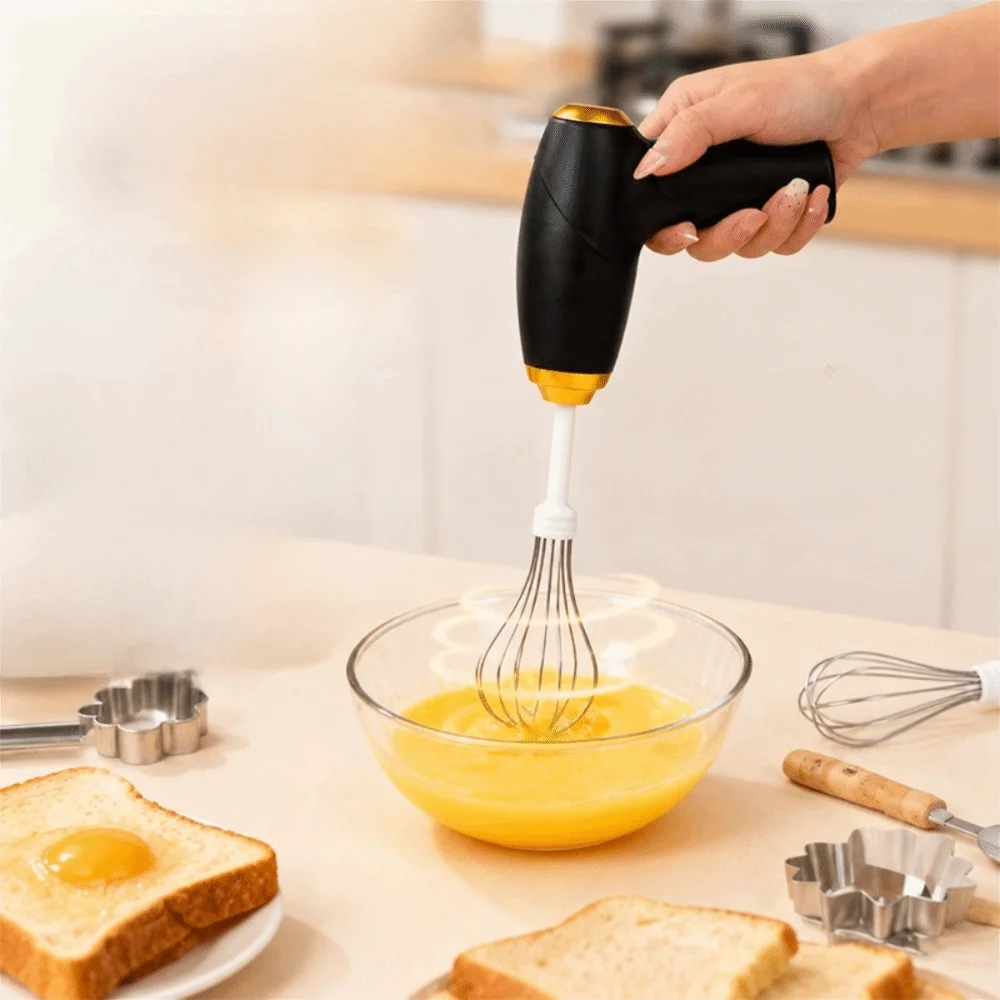 Handheld Electric Mixer with Replacement Heads 3 Speed Setting Electric Egg Beater Effort-saving Comfortable Grip