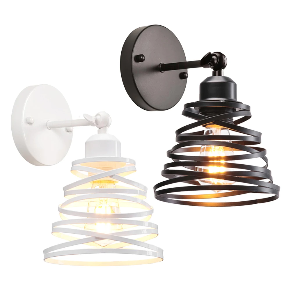 

Промышленный внутренний настенный светильник, винтажный E27, спиральный настенный бра, прикроватная лампа для гостиной, ресторана, домашний декор, светильники