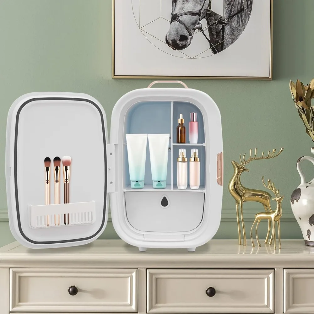 ثلاجة للعناية بالبشرة، ثلاجة صغيرة للمكياج سعة 12 لتر لغرفة النوم، مبرد محمول وثلاجة صغيرة مدمجة لمستحضرات التجميل والمشروبات،