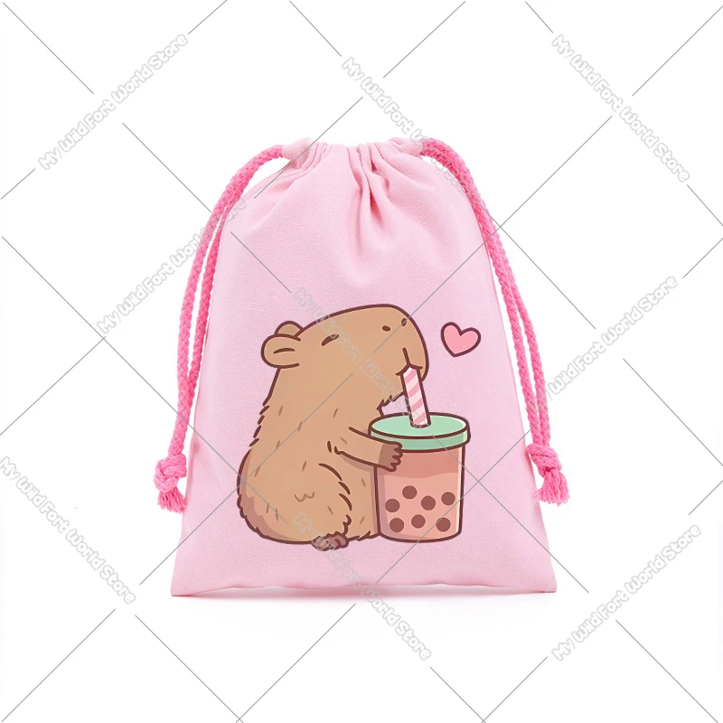 Nette Capybara Lagerung Kordelzug Tasche Tiere Cartoon Geburtstag Geschenk Taschen Mädchen Party Süßigkeiten Paket Schlüssel Münzfach Kinder Geschenk – Detail 5