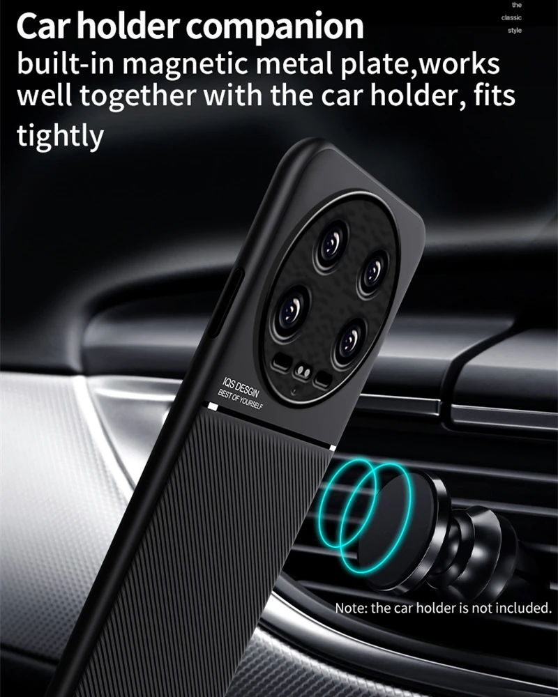 For Xiaomi 14 Ultra 5G Case Car Magnetic Holder Leather Back Cover For Xiomi Mi 14 Xiaomi14 Ultra 14Ultra Silicone Protect Coque