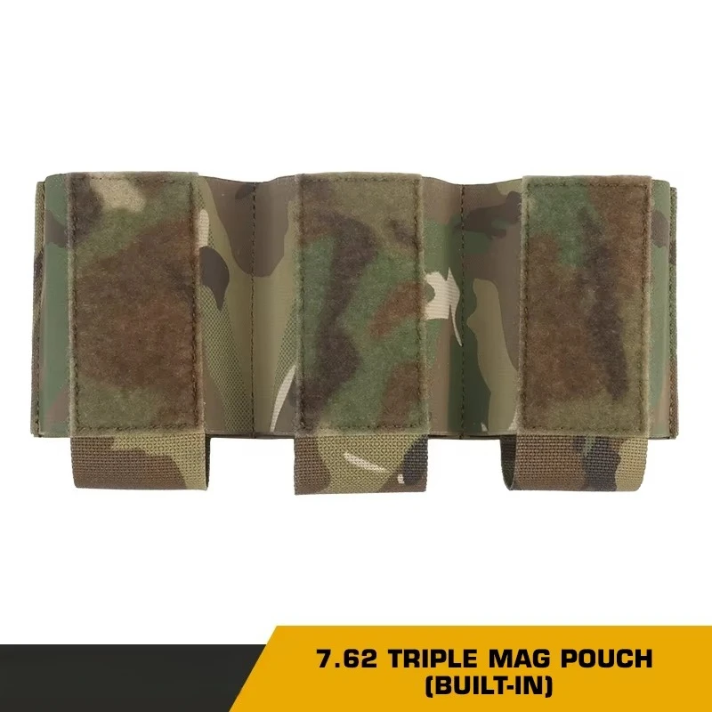 Tactical Triple 7.62 Magazine Pouch Built-In Type MAG Bag for Plate Carrier Chest Rig Vest Insert Hunting Accessory - view 2