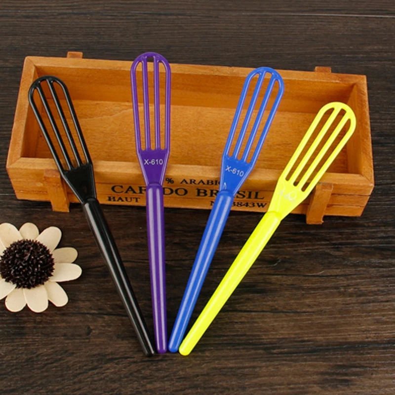 

A94E-10Pcs/Pack Pro Salon Hairdressing Dye Cream Whisk Plastic Hair Mixer Barber Stirrer Blender Hair Care Styling Tools