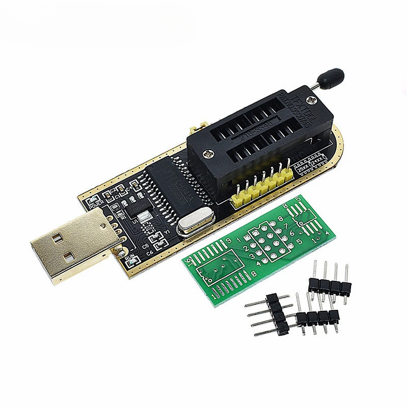 5PCS CH341A 24 25 Series EEPROM Flash BIOS USB Programmer Module + SOIC8 SOP8 Test Clip For EEPROM 93CXX / 25CXX / 24CXX