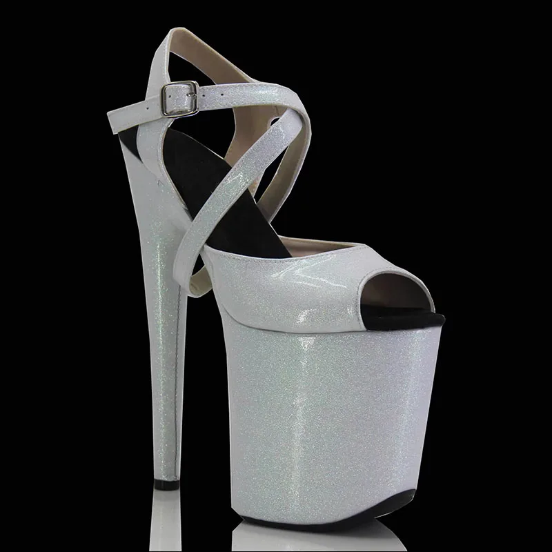 

LAIJIANJINXIA New 20CM/8inches PU Upper Sexy Exotic High Heel Platform Party Women Sandals Pole Dance Shoes MA013