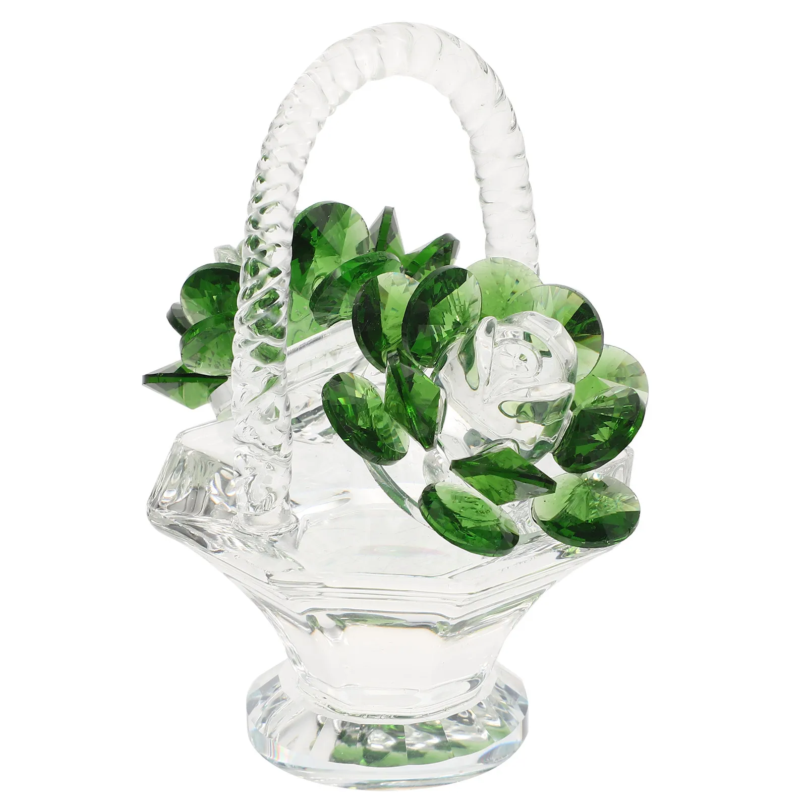Crystal Flower Basket Decorative Home Decor Crystal Crafts Adornment Tabletop Desktop Living Space Elegance Modern Warmth