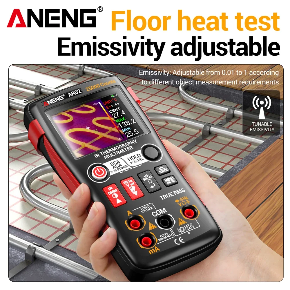 ANENG Thermal Imaging Multimeter 240×240 IR Resolution 96×96 IR Sensor-20°C~150°C Temperature Range,2.4