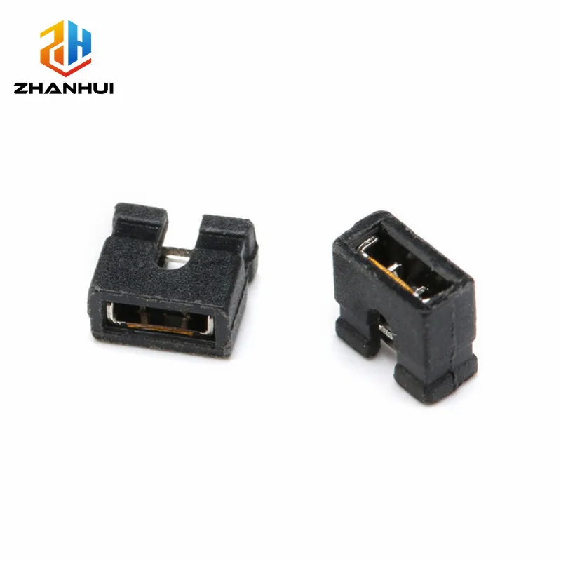 50Pcs 2.0mm Pitch Jumper Caps Black Open Top Pin Header Connection Blocks Shorting Blocks