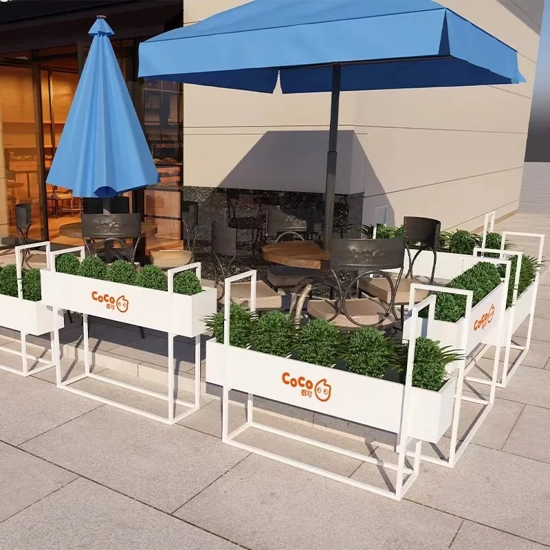 

rectangular shopping mall outer pendulum flower slot wrought iron flower box flower stand partition outdoor fenc