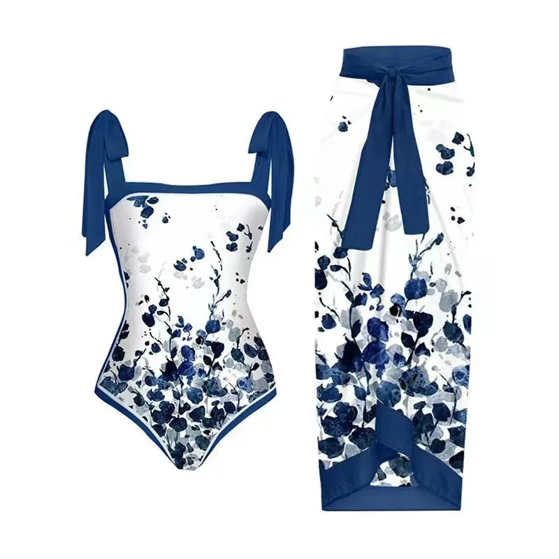 

Conservative Belly Covering Slimming Bikini One-Piece Swimsuit for Women Beach Vaion Thermal Swimming Sportswear Polyester